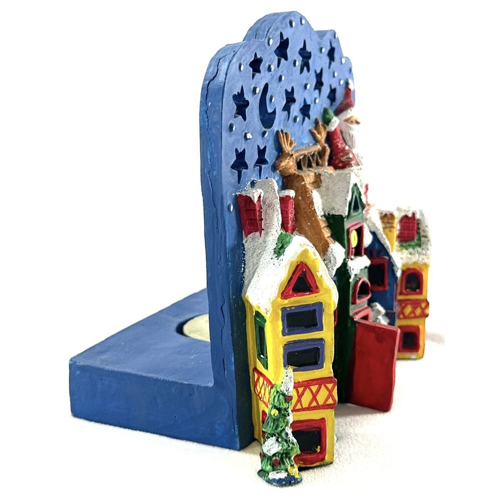 The Magic of Candlelight Handpainted Christmas Holiday Candle Holder - Picture 4 of 10